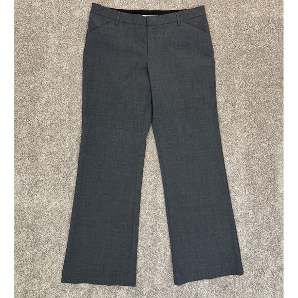 Gap Women's Perfect Trouser Pants Size 14 L Gray Stretch Mid Rise 35" Inseam EUC - Picture 2 of 15